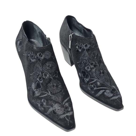 Embroidered Ankle Boots